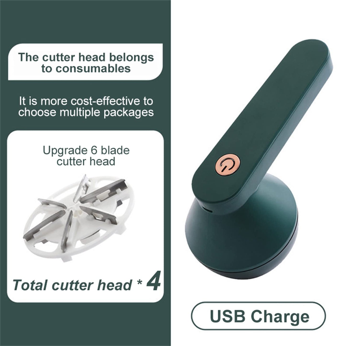 razor-sharp stainless steel 6-leaf blade)