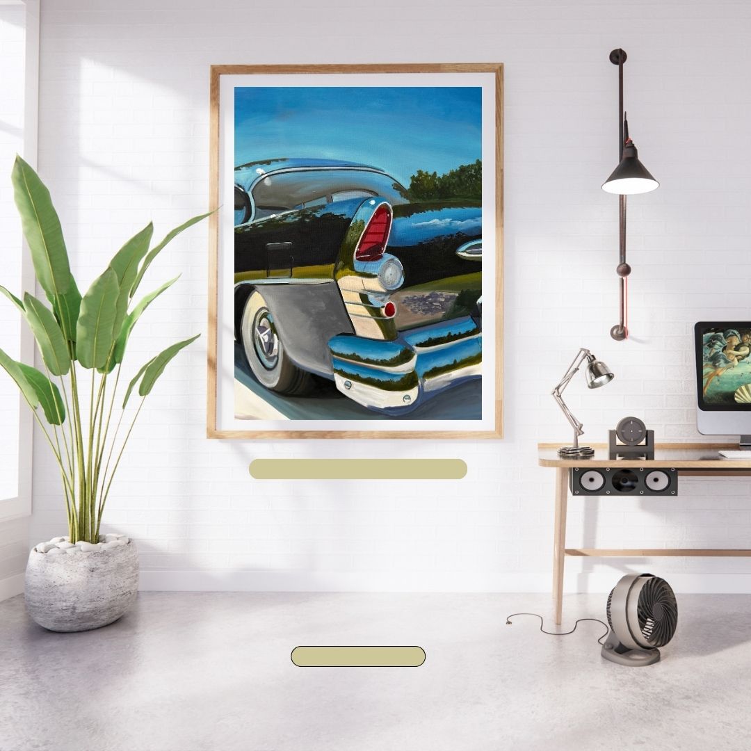 1955 Buick oil painting: A timeless masterpiece showcasing the vintage charm 