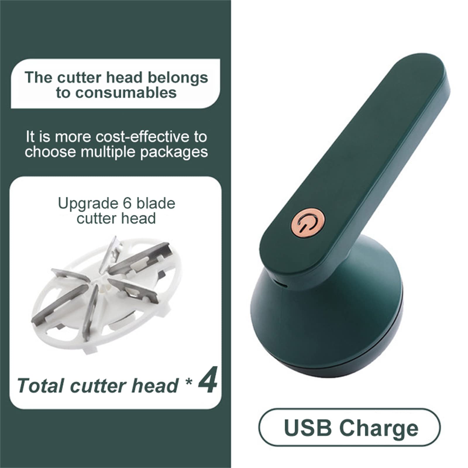 razor-sharp stainless steel 6-leaf blade)